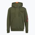 Vyriškas džemperis Alpha Industries Red Stripe Hoodie dark green