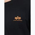 Vyriški marškinėliai Alpha Industries Basic Small Logo black/neon orange 4
