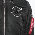 Alpha Industries MA-1 VF Hood Dark Side juoda / šviesą atspindinti vyriška striukė 4