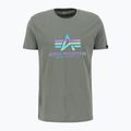 Vyriški marškinėliai Alpha Industries Basic Rainbow Reflective vintage green