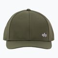 Vyriška kepuraitė su snapeliu Alpha Industries Metal Label dark olive