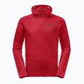 Vyriškas šiltas džemperis Jack Wolfskin Baiselberg Hooded FZ red glow 5