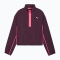 Moteriška bėgimo striukė PUMA Run For Her Fashion Woven 1/2 ZIP midnight plum/ sunset glow