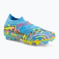 Futbolo bateliai PUMA Future 9 Match Advanced Level FG/AG puma white/blue glimmer/pink glimmer/yellow alert