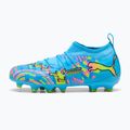 Vaikiški futbolo bateliai PUMA Future 9 Match Advanced Level FG/AG Jr puma white/blue glimmer/pink glimmer/yellow alert