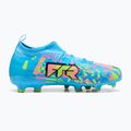 Vaikiški futbolo bateliai PUMA Future 9 Match Advanced Level FG/AG Jr puma white/blue glimmer/pink glimmer/yellow alert 2