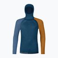 Vyriški termoaktyvūs marškinėliai su gobtuvu ORTOVOX 120 Comp Light Hoody petrol blue