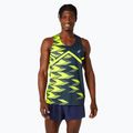 Vyriškas bėgimo tank topas ASICS Light Graphic Singlet french blue/safety yellow