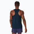 Vyriškas bėgimo tank topas ASICS Light Graphic Singlet french blue/safety yellow 3