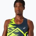 Vyriškas bėgimo tank topas ASICS Light Graphic Singlet french blue/safety yellow 4