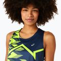 Moteriškas bėgimo tank topas ASICS Light Graphic Tank french blue/safety yellow 4