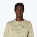 Vyriški bėgimo marškinėliai ilgomis rankovėmis ASICS Fujitrail Logo LS khaki 5