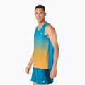 Vyriški bėgimo marškinėliai ASICS Road Fade Singlet Aegean Blue/Yamabuki 4