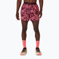 Vyriški bėgimo šortai Asics Fujitrail All Over Print 5In Short Blazing Coral/Dark Aubergine