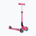 Vaikiškas triratis paspirtukas Globber Junior Foldable Lights deep pink