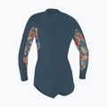 Moteriškas plaukimo hidrokostiumas O'Neill Bahia 2/1 Front Zip Short Spring Copen blue/painted tropics/copen blue 2