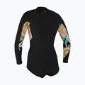Moteriškas plaukimo hidrokostiumas O'Neill Bahia 2/1 Front Zip Short Spring black/mikah floral/black 2
