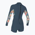 Moteriškas plaukimo hidrokostiumas O'Neill Bahia 2/1 Back Zip LS Spring copen blue/painted tropics/copen blue 2