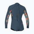 Vaikiškas plaukimo hidrokostiumas O'Neill Girls Bahia 2/1 Back Zip LS Spring copen blue/painted tropics/copen blue 2