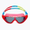 Speedo Rift Junior lava red/japonijos mėlyna/dūmų spalvos vaikiška plaukimo kaukė 8-01213B992 2