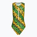 Moteriškas vientisas maudymosi kostiumėlis Speedo Placement Digital Highneck green/yellow