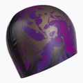 Speedo ilgaplaukė juoda ir violetinė plaukimo kepuraitė su spauda 68-11306
