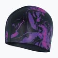 Speedo ilgaplaukė juoda ir violetinė plaukimo kepuraitė su spauda 68-11306 4