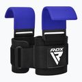 Svorių kilnojimo dirželiai su kabliukais RDX W5 Weight Lifting Hook Strap blue