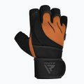 Treniruočių pirštinės RDX L4 Open Finger Micro Plus Gym tan/black 2