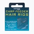 Drennan Carp Feeder Hair Rigs methode pavadėlis su kilpele, kabliukas be spyglių, 8 + valas, 8 skaidrūs HNHCFD016