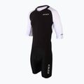 Vyriškas triatlono kombinezonas ZONE3 Lava Long Distance Full Zip Aero Suit black/white/red