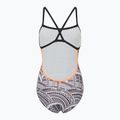 Moteriškas vientisas plaukimo kostiumas ZONE3 Kona Speed Strap Back tribal print/black/ white/orange 2