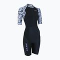 Moteriškas triatlono kombinezonas ZONE3 Lava Short Sleeve Trisuit white/gravel