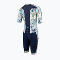 Vyriškas triatlono kombinezonas ZONE3 Activate+ Short Sleeve Trisuit sand sotrm/navy/sand 2