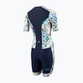 Moteriškas triatlono kombinezonas ZONE3 Activate+ Short Sleeve Trisuit sand storm/navy/sand 2