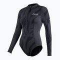 Moteriškas vientisas plaukimo kostiumas ZONE3 Yulex black/grey