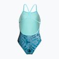 Moteriškas vientisas maudymosi kostiumėlis ZONE3 Strap Back teal tie dye 2