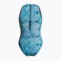 Moteriškas vientisas maudymosi kostiumėlis ZONE3 High Neck Costume teal tie dye 2