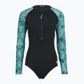 Moteriškas vientisas maudymosi kostiumėlis ZONE3 Long Sleeve teal tie dye