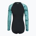 Moteriškas vientisas maudymosi kostiumėlis ZONE3 Long Sleeve teal tie dye 2