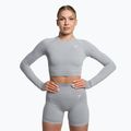 Moteriška treniruočių viršutinė dalis ilgomis rankovėmis "Gymshark Vital Seamless Crop Top" šviesiai pilka