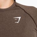 Moteriška treniruočių viršutinė dalis ilgomis rankovėmis "Gymshark Vital Seamless Top" ruda/balta 5