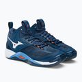 Vyriški tinklinio bateliai Mizuno Wave Momentum 2 Mid navy blue V1GA211721 4