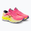 Moteriški bėgimo bateliai Mizuno Wave Sky 7 highvpink/ombre blue/bolt2neon 5