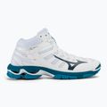 Vyriški tinklinio batai Mizuno Wave Mid Voltage white/sailor blue/silver 2