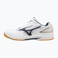 Mizuno Wave Drive 9 teniso bateliai balti/suknelės mėlyni/auksiniai
