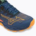 Moteriški bėgimo batai Mizuno Wave Daichi 8 estate blue/apricot/spicy orange 7