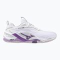 Mizuno Wav Stealth Neo 2 rankinio bateliai white / navy peony / peach parfait 8