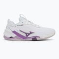 Mizuno Wav Stealth Neo 2 rankinio bateliai white / navy peony / peach parfait 2