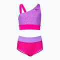Vaikiškas dviejų dalių maudymosi kostiumėlis Nike Water Dots Asymmetrical pink NESSC725-672